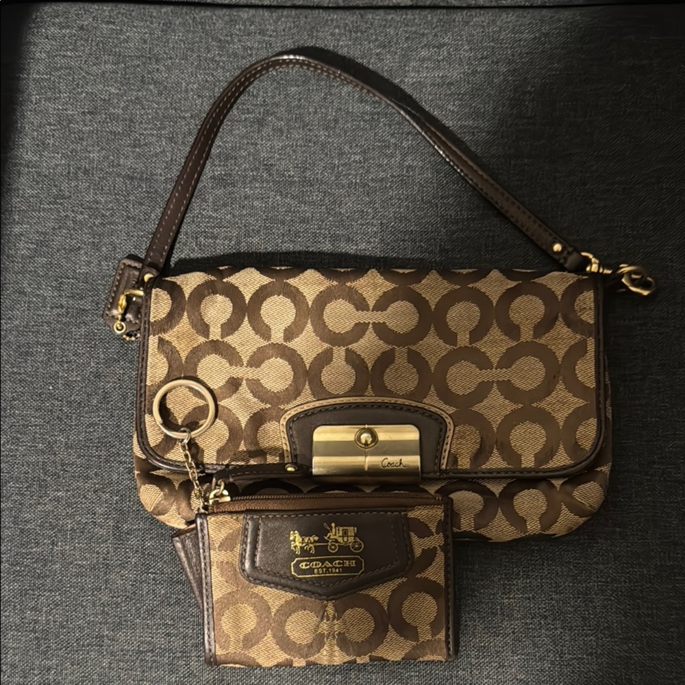 Coach Brown Monogram Shoulder Bag